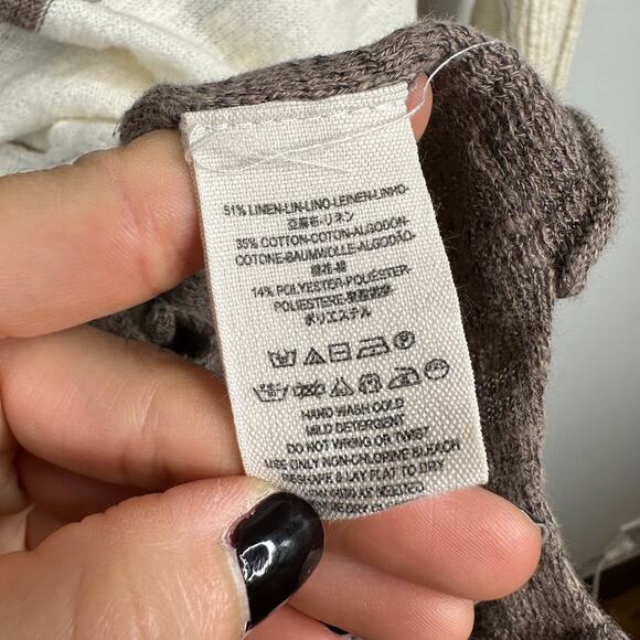 Free People Brown & Cream Striped Gold Rush Henley - Picture 6 of 8